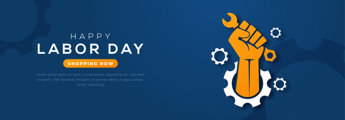 Happy Labor Day Paper cut style Vector Design Illustration for Background, Poster, Banner, Advertising, Greeting Card