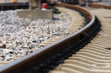 Curved railway tracks
