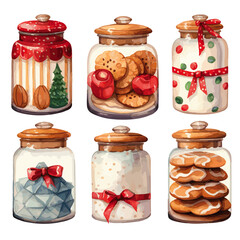 christmas cookie jars vectors