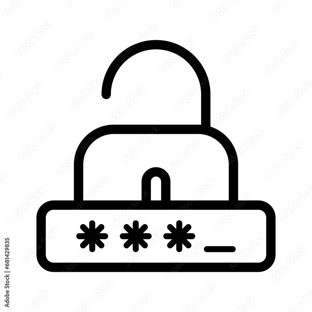 Aufkleber security password icon vector design template illustrator on transparent background