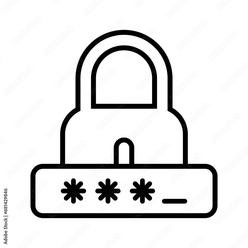 Poster security password icon vector design template illustrator on transparent background