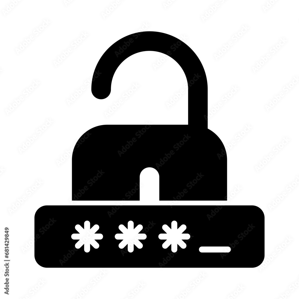 Poster security password icon vector design template illustrator on transparent background