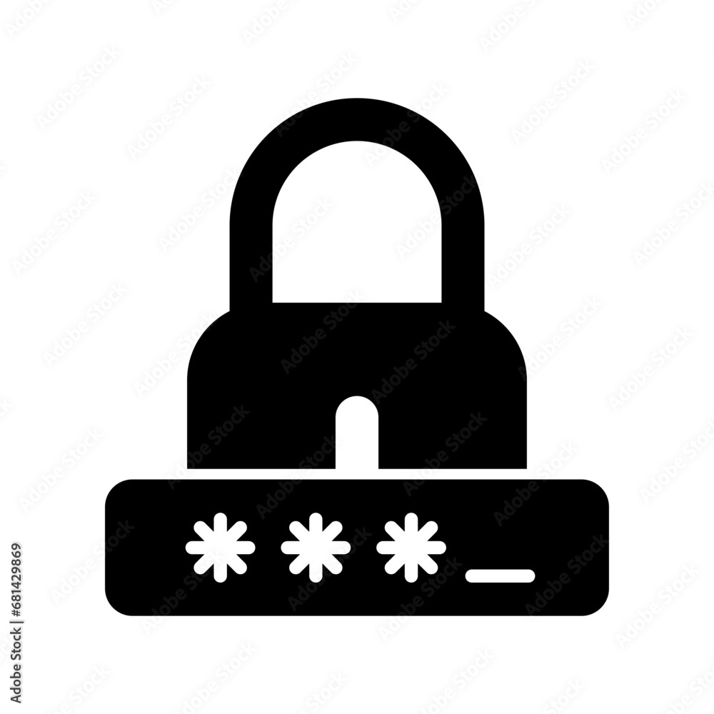 Poster security password icon vector design template illustrator on transparent background