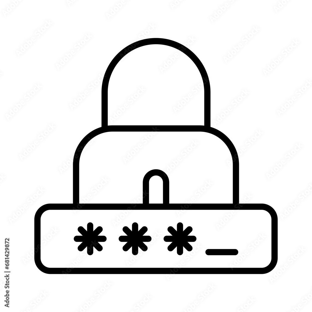 Poster security password icon vector design template illustrator on transparent background