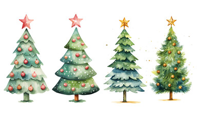 Fototapeta premium set of christmas trees