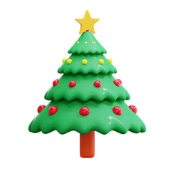 3D rendering Christmas Tree Icon Object