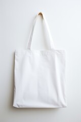 Empty canvas tote bag in a white background  AI generated illustration