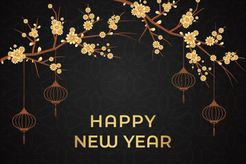 Fototapeta premium Christmas happy new year background and Christmas decoration vector collection