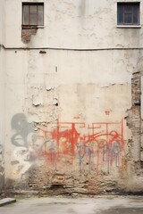 Empty urban wall with graffiti traces  AI generated illustration