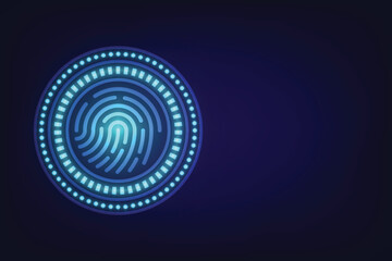 Fingerprint scanning icon. Biometric identification concept. Perfect to use for Technology Company. Vector illustration