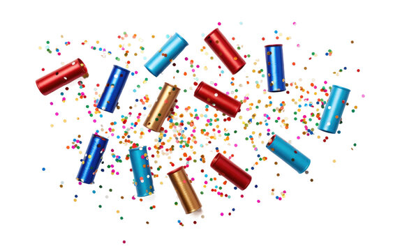 Festive Confetti Poppers On Transparent PNG
