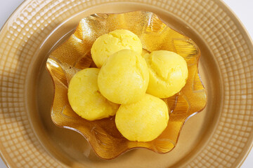 Rajbhog or Yellow Bengali Rasgulla or Cham Cham