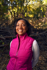 Adult Senior Black Woman in Nature Smiling