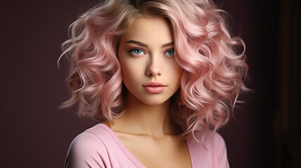 Fototapeta premium beautiful girl with curly hair