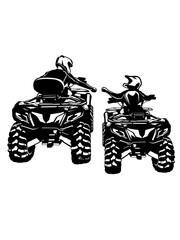 ATV Rider Illustration, Extreme Sports Clipart, Sport Ride Cutfile, Off Road Stencil, Like Father Like Son Vector, Dad and Kid, Sports Dad - obrazy, fototapety, plakaty