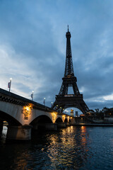 Fototapeta na wymiar Paris, Eiffel Tower at sunrise, France. Landmark