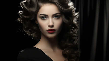 Fototapeta premium beautiful woman with long hair and elegant hairstyle