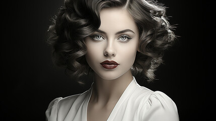Fototapeta premium beautiful woman with long hair and elegant hairstyle