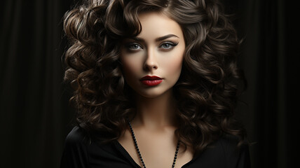 Fototapeta premium beautiful woman with long hair and elegant hairstyle