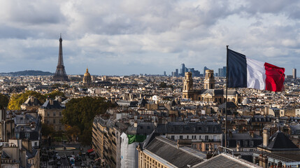 Paris skyline panorama with the Eiffel Tower