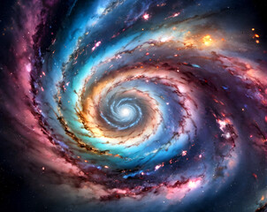 Spiral Galaxy in Deep Space. Created with Generative AI