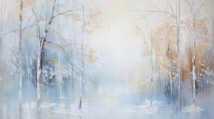 Winter background, forrest under snow