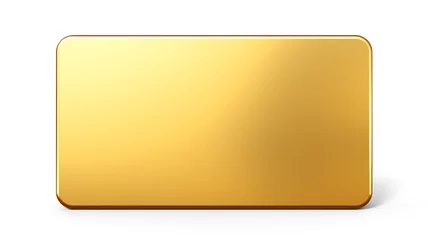 Tuinposter Blank golden metal plate isolated on white background © sema_srinouljan