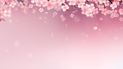 Fototapeta premium Cherry blossom pattern PPT background poster web page, spring floral background