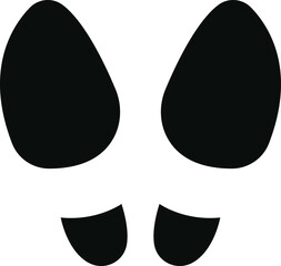 Footprints human silhouette, vector. Shoe soles print. Foot print tread, boots, sneakers. Impression icon barefoot. Different human footprints icon. Vector,