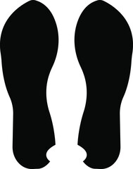 Footprints human silhouette, vector. Shoe soles print. Foot print tread, boots, sneakers. Impression icon barefoot. Different human footprints icon. Vector,