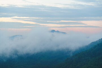 fog over the mountains
