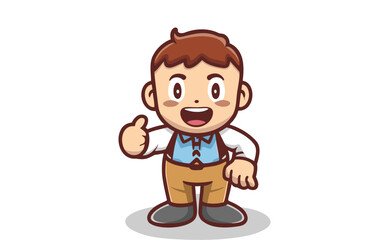 character of a person with a smile vector illustration