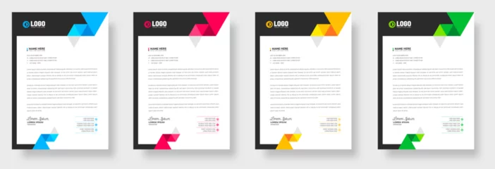 Fotobehang Professional Simple And Clean Elegant Flat Print Ready corporate modern business Abstract style letterhead design template set For Your Project. business letter head bundle trendy design. © Neelrong
