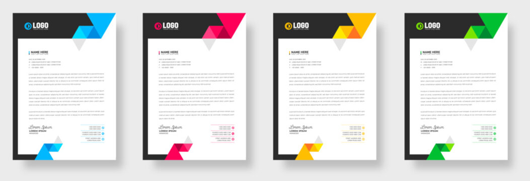 Professional Simple And Clean Elegant Flat Print Ready corporate modern business Abstract style letterhead design template set For Your Project. business letter head bundle trendy design.