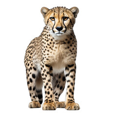 Cheetah in Action Isolated on Transparent or White Background, PNG