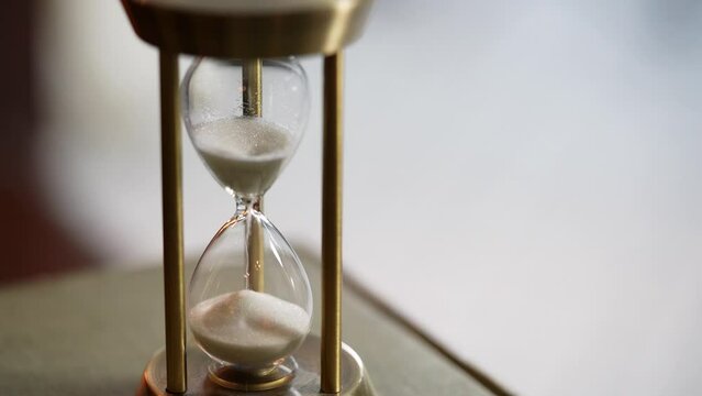 Sand clock that shows the passage of time, timer, sand glass