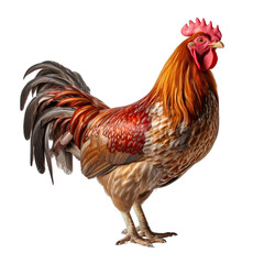 Chicken in Motion Isolated on Transparent or White Background, PNG