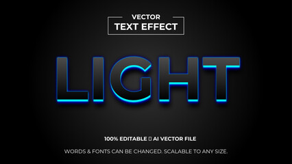 Glowing blue light background text effect. Editable text effect. vector editable font for graphic tee, banner, poster, post, social media or logo. vector illustration