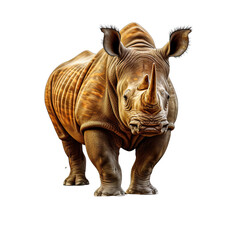 Rhinoceros Isolated on Transparent or White Background, PNG