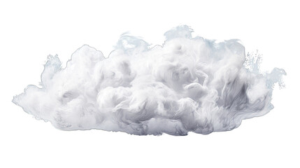 Drifting White Cloud Isolated on Transparent or White Background, PNG