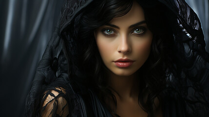 Fototapeta premium young woman in dark room