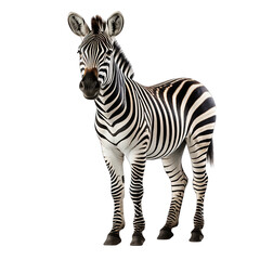 Zebra in Nature Isolated on Transparent or White Background, PNG