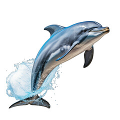 Obraz premium Dolphin on White Isolated on Transparent or White Background, PNG