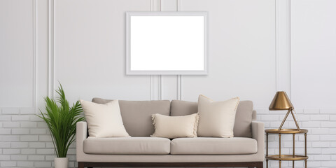 Mockup frame in  living room interior