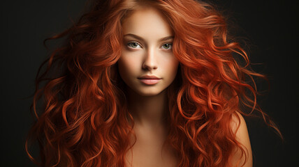 Fototapeta premium beautiful young woman with curly hair in a studio. fashion portrait.
