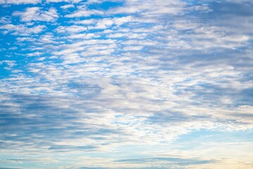 cloudscape, natural photo of the blue sky withwhite clouds. design element.