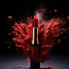 Bursting Red Lipstick, Ultra-Realistic