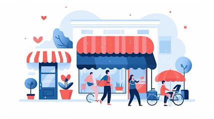 Obraz premium Attract and retention customers Flat vector illustration daily activities working on white background AI Generated