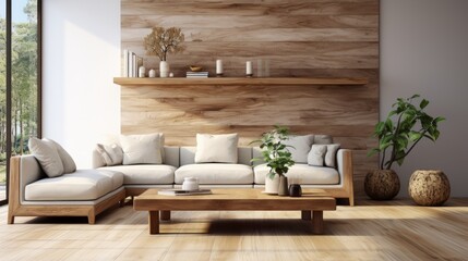 A white bedroom designed with naturalistic materials