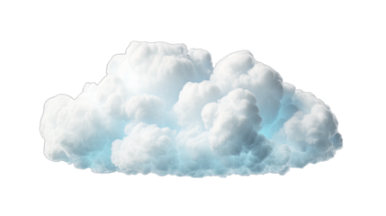 Vast White Cloud Isolated on Transparent or White Background, PNG